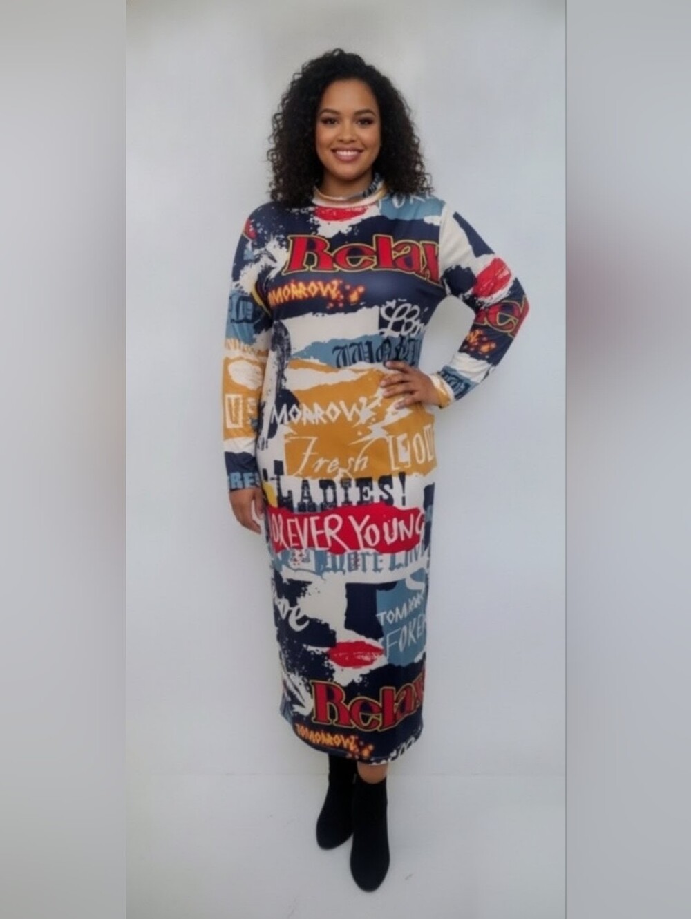 Shein Multicoloured Graphic Dress